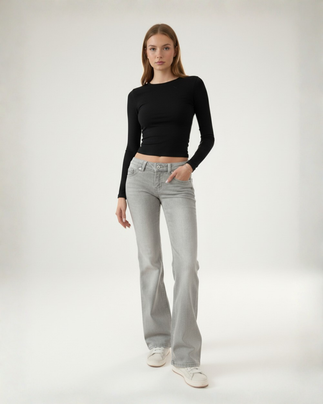 Low Rise Flared Jeans