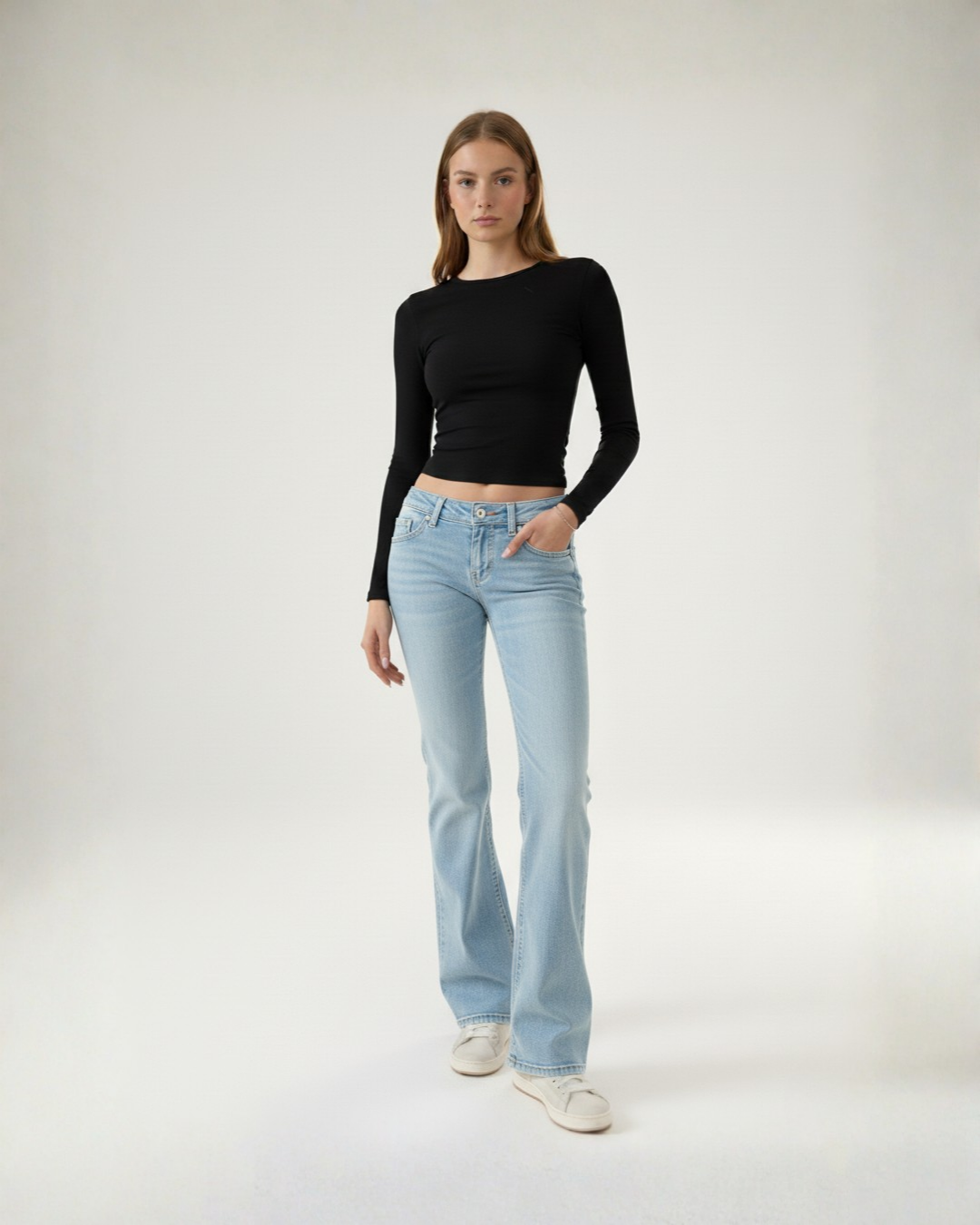 Low Rise Flared Jeans